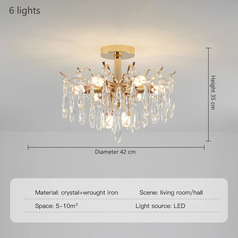 Afralia™ Crystal Luxury Chandelier: Nordic Style Living Room Dining Bedroom Lamp