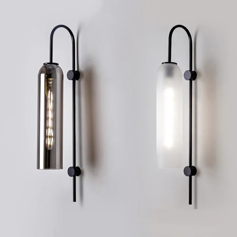 Afralia™ Modern Glass LED Wall Sconce for Bedside Art Decoration and Reading Lighting