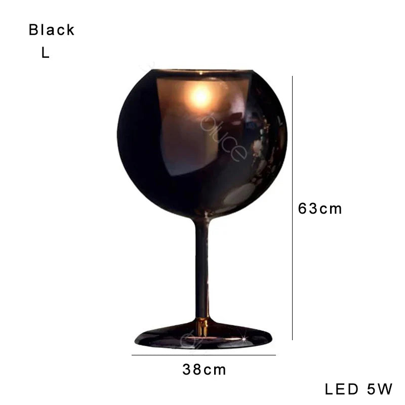 Afralia™ Rose Gold Blue Glass Table Lamp Luxury Decor Item