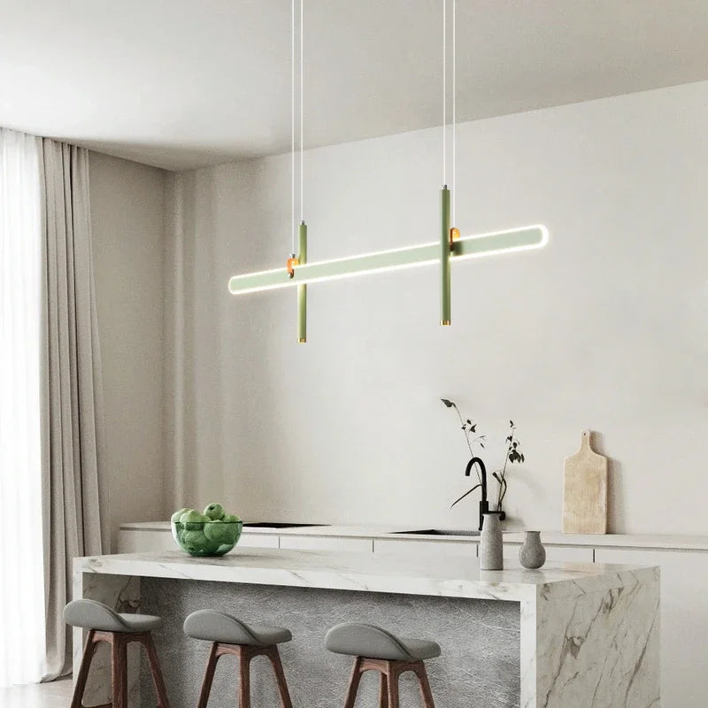 Afralia™ Long Strip Pendant Lamp: Minimalist Nordic Design for Luxurious Dining and Bar Lighting