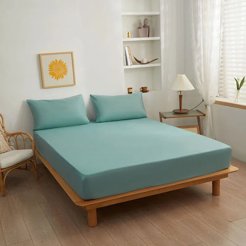 Afralia™ Soft Polyester Cotton Single Fitted Sheet Mattress Cover Bed Sheet