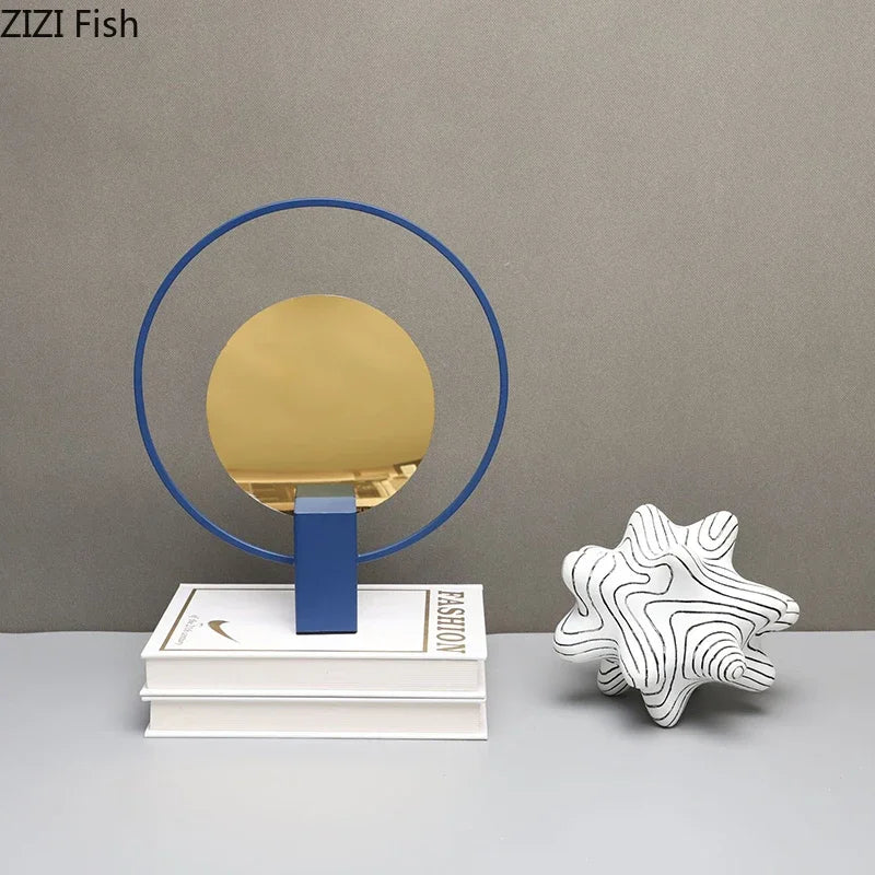 Afralia™ White Ripple Spike Ball Ornaments - Golden Plate Desk Decoration Sculpture