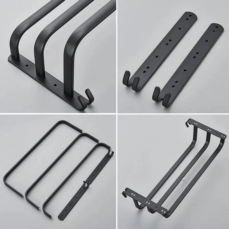 Afralia™ Stainless Steel Towel Rack Single/Double/Triple Pole with Hook Storage Rack