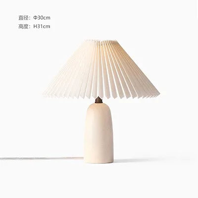 Afralia™ Pleated Ceramic Table Lamp LED E27 Nordic Design Minimalist Modern Light