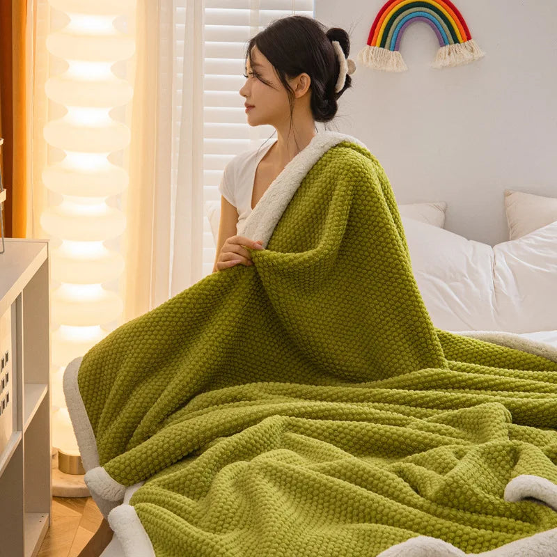 Afralia™ High-Density Plush Double-Layer Blanket - Multi-Functional and Cozy Warmth