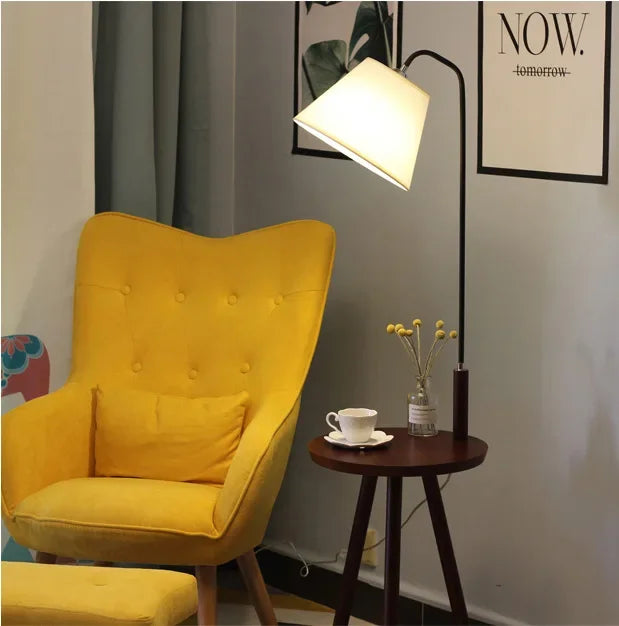 Afralia™ Nordic Wood LED Floor Lamp for Modern Living Room and Study