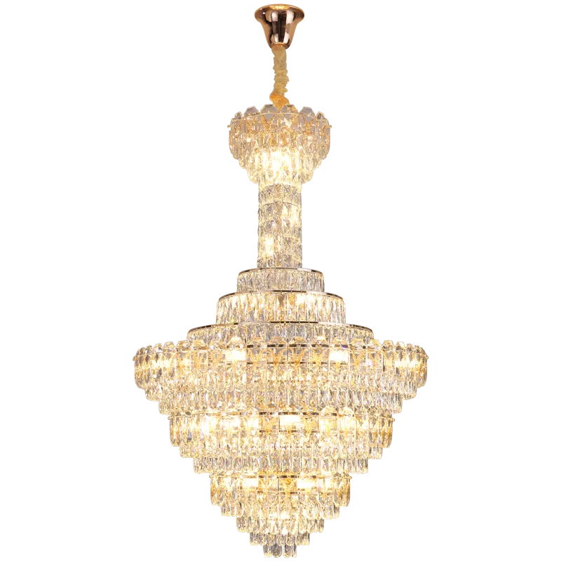 Afralia™ European Crystal Chandelier for Large Living Room, Villa Hollow Hall, Staircase Floor
