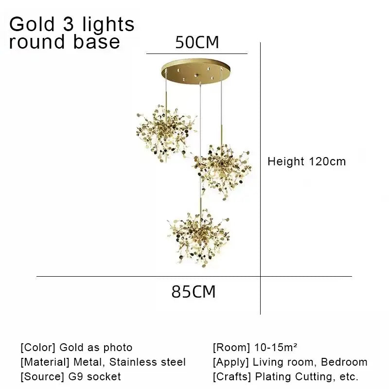 Afralia™ Gold LED Ceiling Pendant Light Fixture for Home Decoration and Modern Living