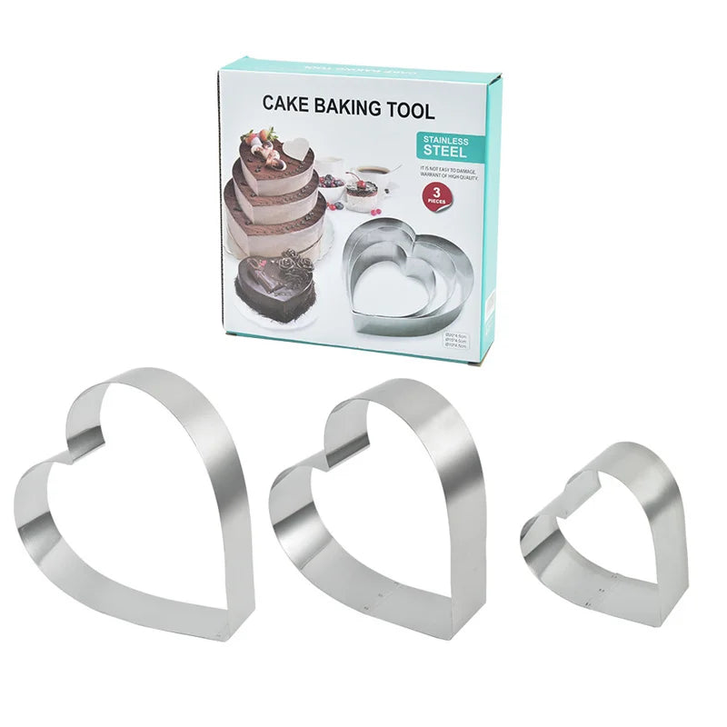 Afralia™ Heart-Shaped Stainless Steel Mousse Mold Set - Baking Tool for Cakes & Desserts