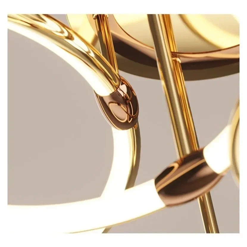 Afralia™ Modern Gold-plated LED Pendant Light for Luxury Indoor Lighting.