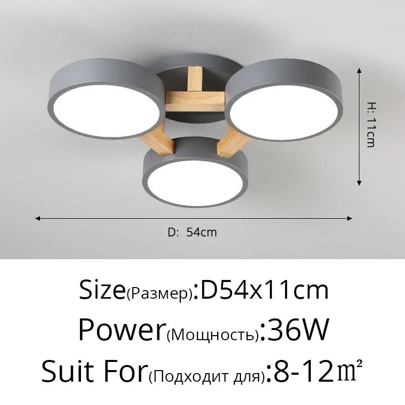 Afralia™ Nordic Wood Art LED Chandelier for Modern Living Room Decor