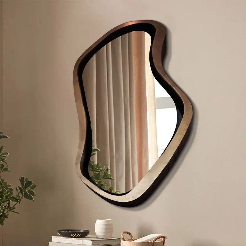 Afralia™ Nordic Irregular Dressing Mirror, Light Luxury Wall Mounted Art Decoration Mirror