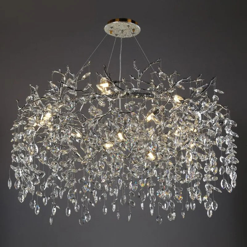 Afralia™ Crystal Chrome Chandelier: Luxury Pendant Lamp for Living Rooms, Villas, and Restaurants