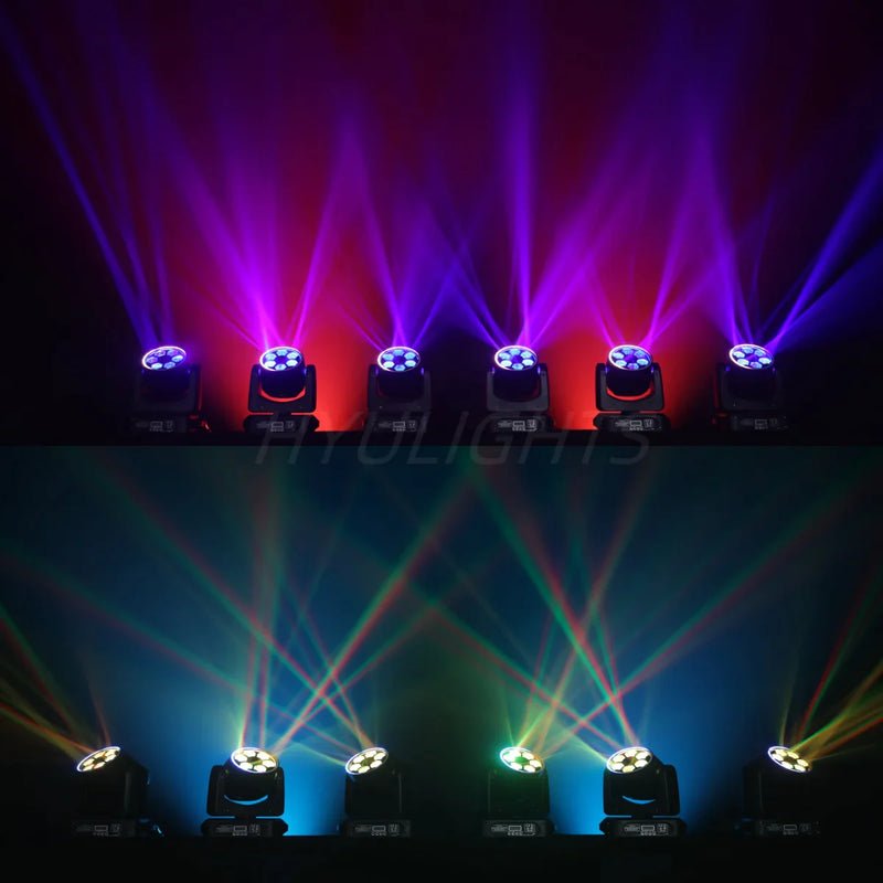 Afralia™ Mini BEE EYE 6x15W LED Moving Head Beam Laser Halo Stage Light