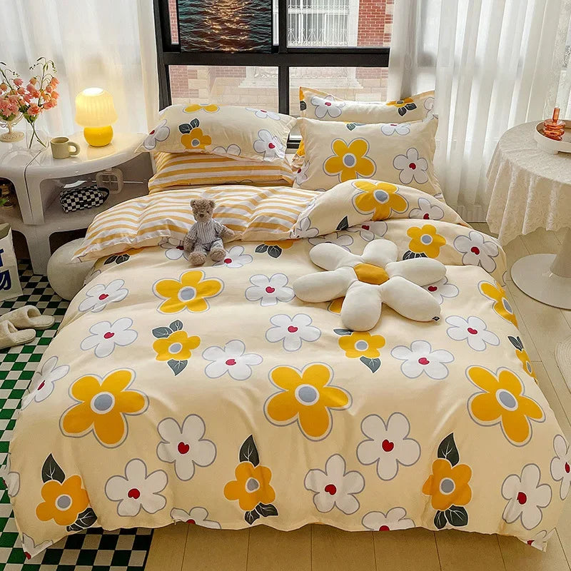 Afralia™ Nordic Style Letter Print Bedding Set, Single/Double/Queen/King Size, Soft & Non-Pilling Comforter Kit.