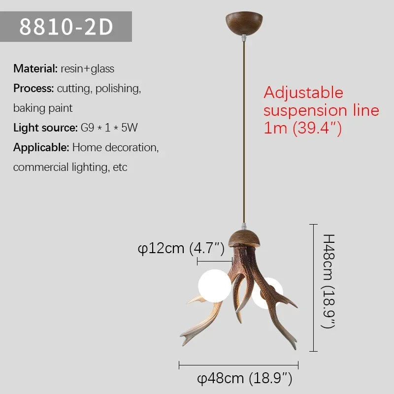 Afralia™ Nordic Antlers Chandelier for Restaurant Bar Cafe Homestay Wooden House Decor