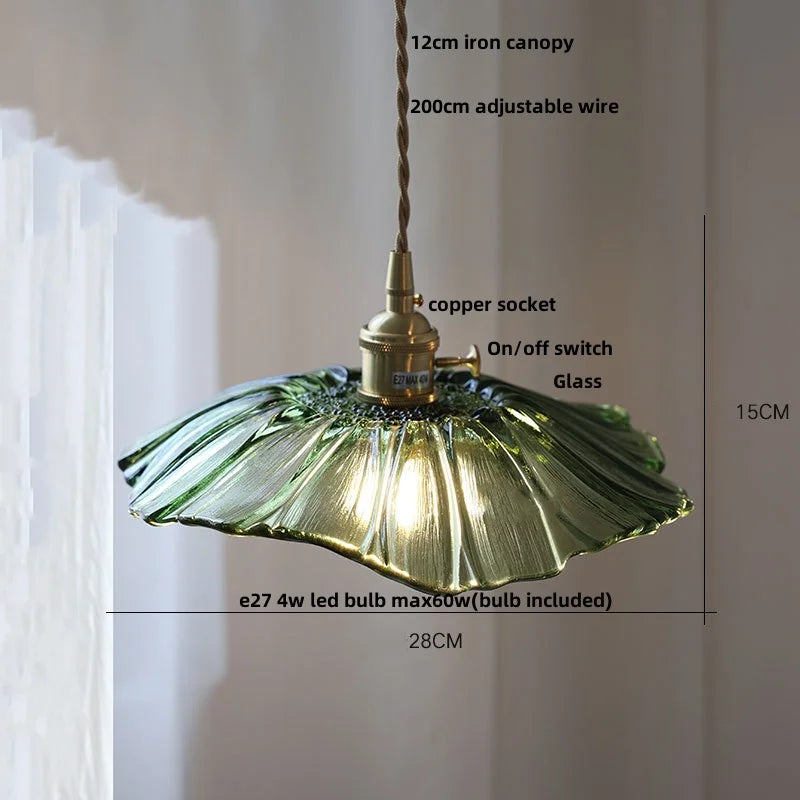 Afralia™ Nordic LED Pendant Light - Clear Glass Brass Switch Dining Room Decor