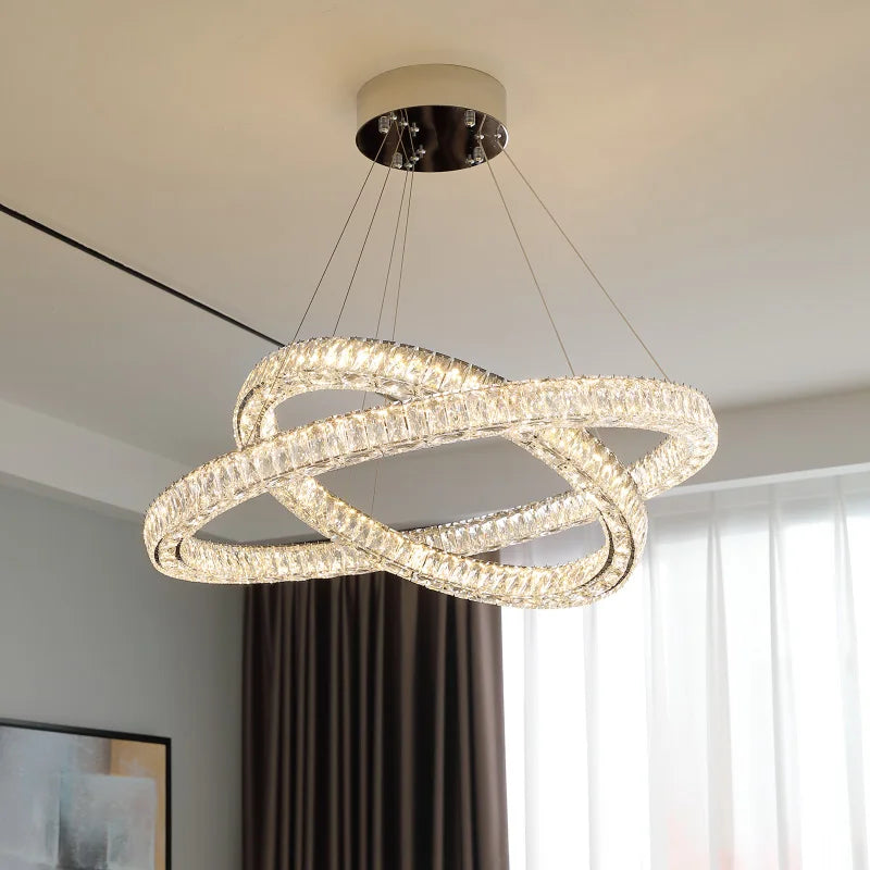 Afralia™ Crystal Chandelier Ring - Elegant Light Luxury for Living Room, Dining Room & Bedroom