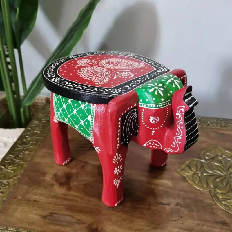 Afralia™ Handmade Elephant Stool: Thai Style Ethnic Wood Low Stool Ornament