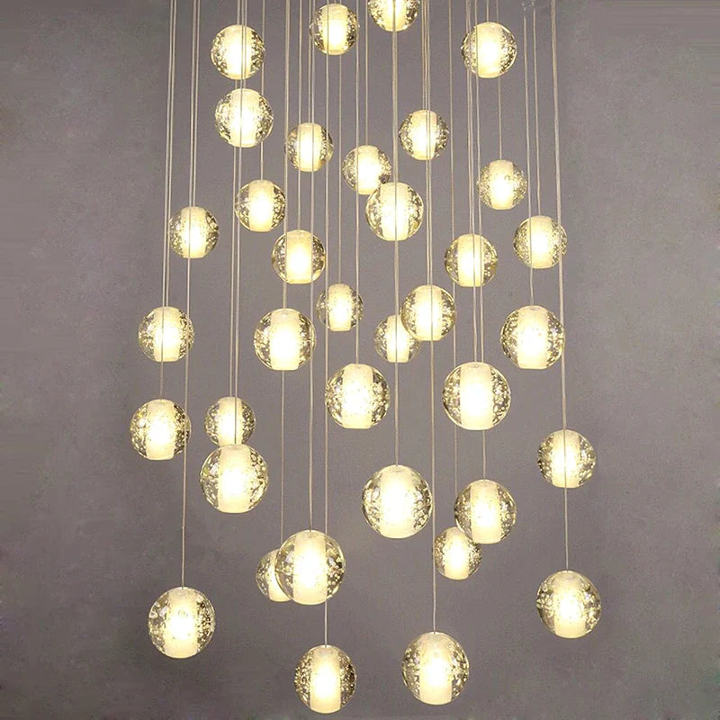 Afralia™ LED Crystal Chandelier: Elegant Staircase & Living Room Pendant Light