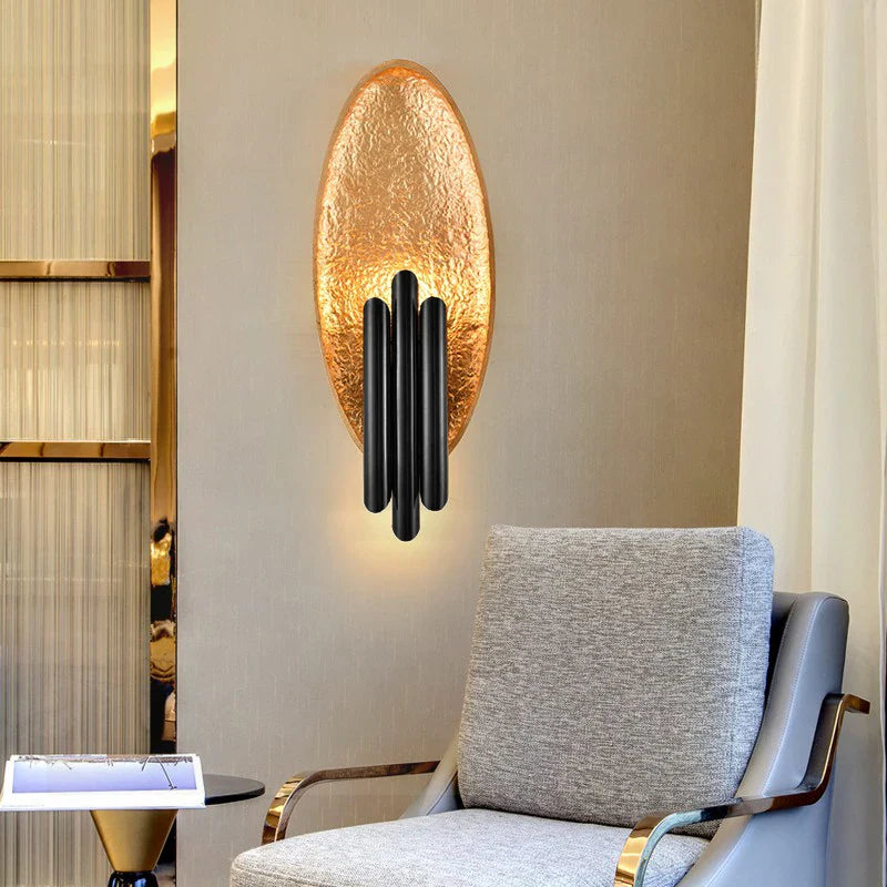 Afralia™ Metal Tube Resin Plate Wall Lamps Nordic Home Living Room Background Sconce