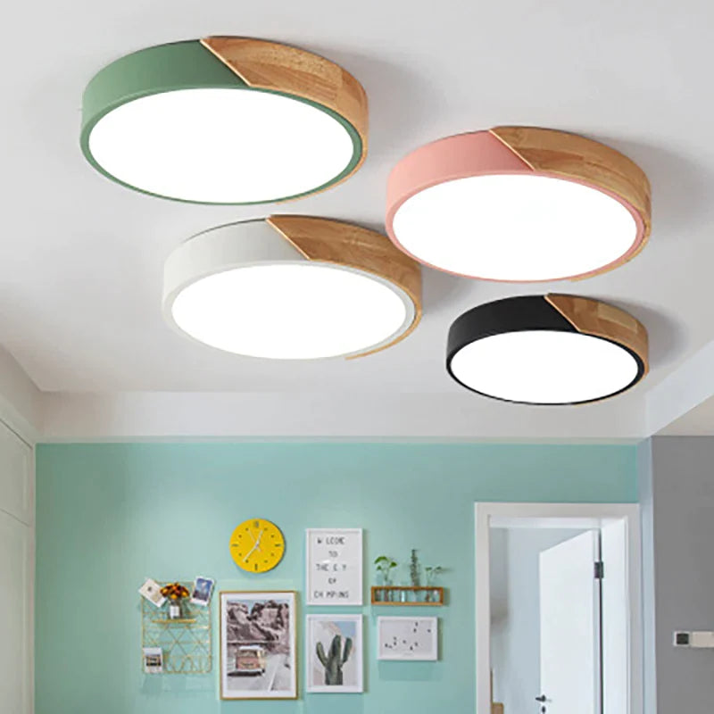 Afralia™ Nordic LED Wood Ceiling Lamp for Home Interior Decoration