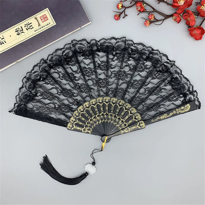 Afralia™ Flower Dance Hand Fan | Elegant Wedding Party Accessory