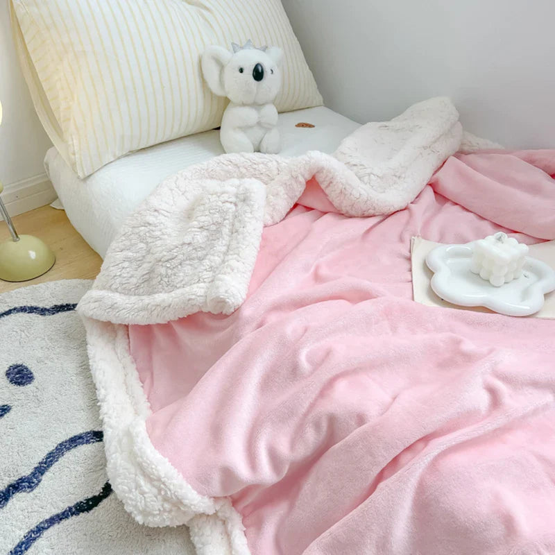 Afralia™ Plush Lamb Wool Bed Blanket, Soft Cozy Velvet, Warm Fluffy Flannel, 150x200cm, 200x230cm