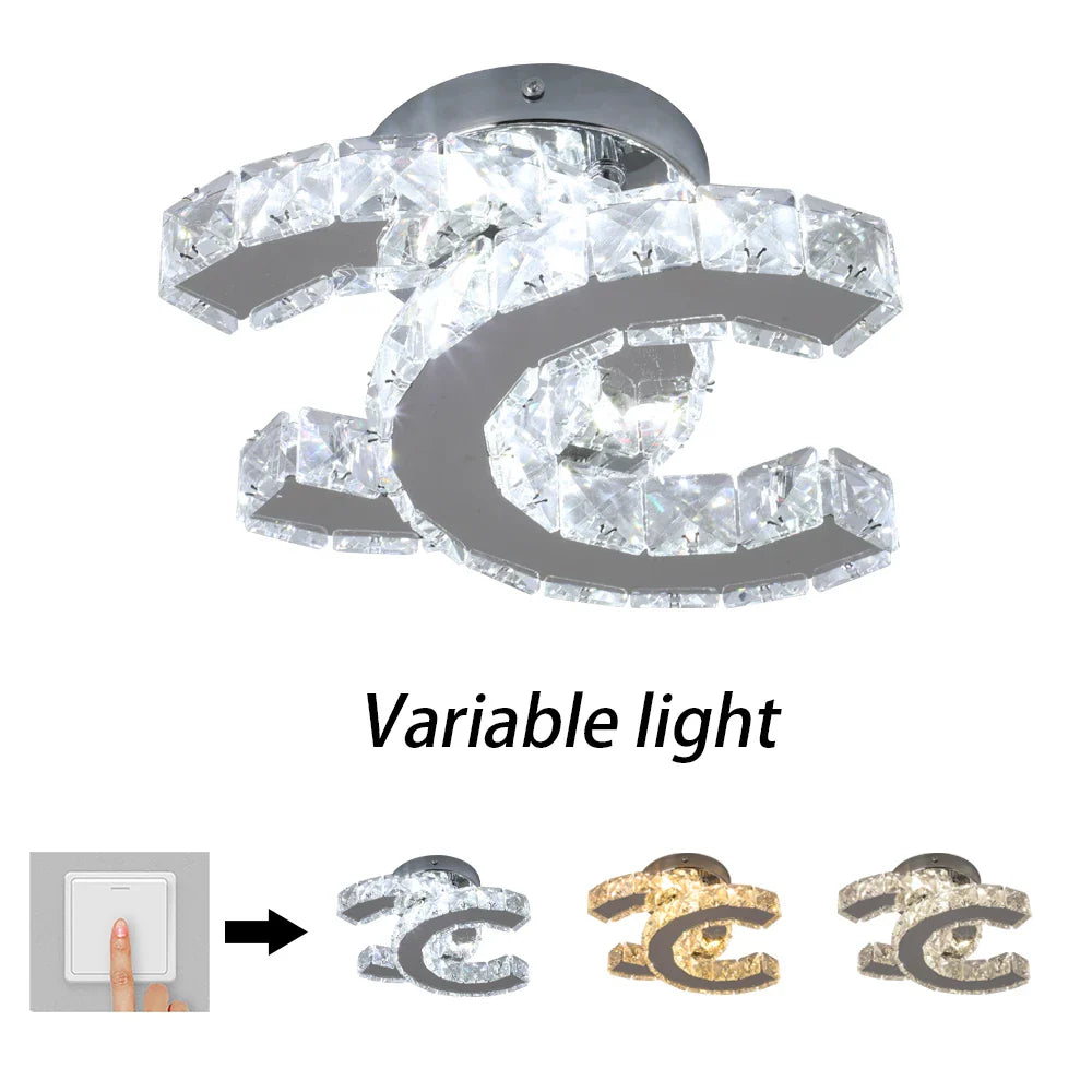 Afralia™ Crystal LED Ceiling Lamps Modern Chandeliers for Home Room Decor