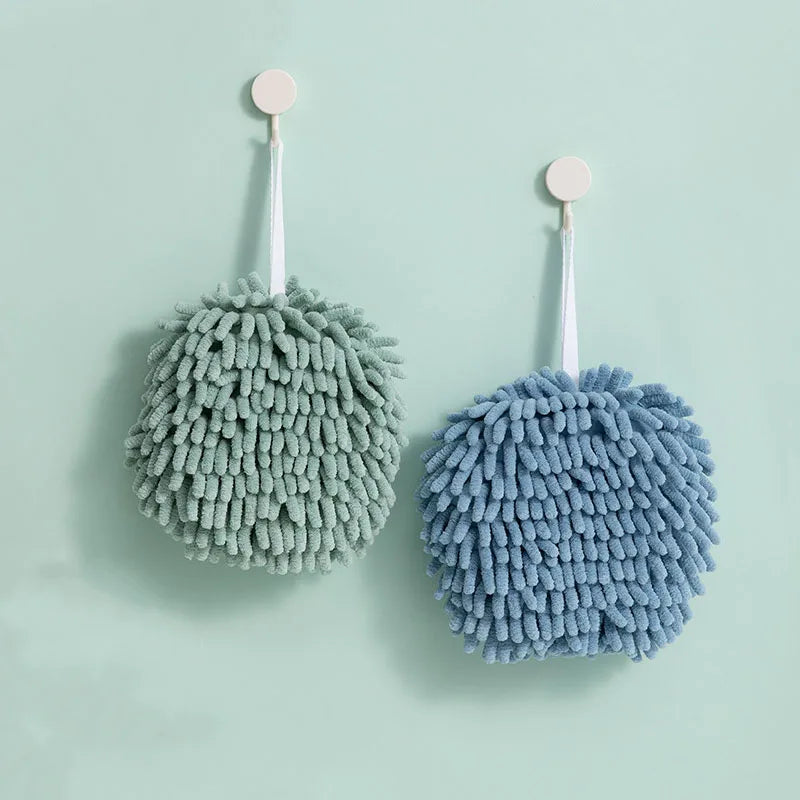 Afralia™ Chenille Microfiber Hand Towel Ball: Super Soft, Quick-Drying Wipe Cloth for Home, Bathroom, Kitchen