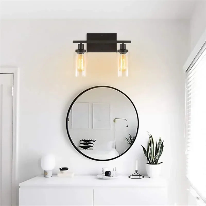 Afralia™ Vintage Industrial Wall Sconce Light with Clear Glass Shade for Living Room & Kitchen