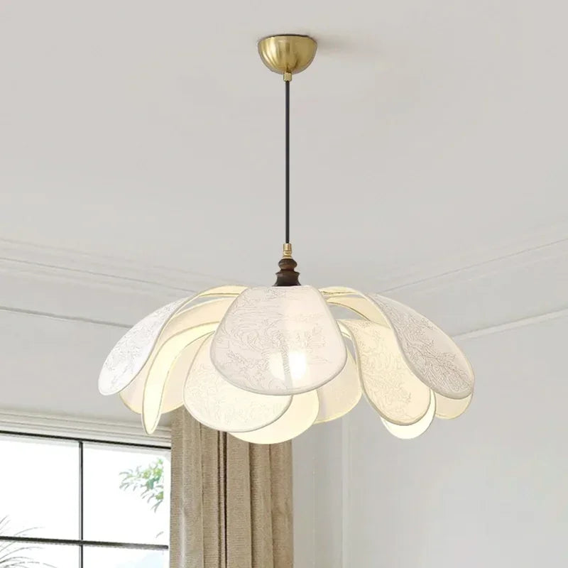 Afralia™ Nordic Creamy E27 LED Pendant Chandelier: French Bedroom Retro Dining Room Lamp