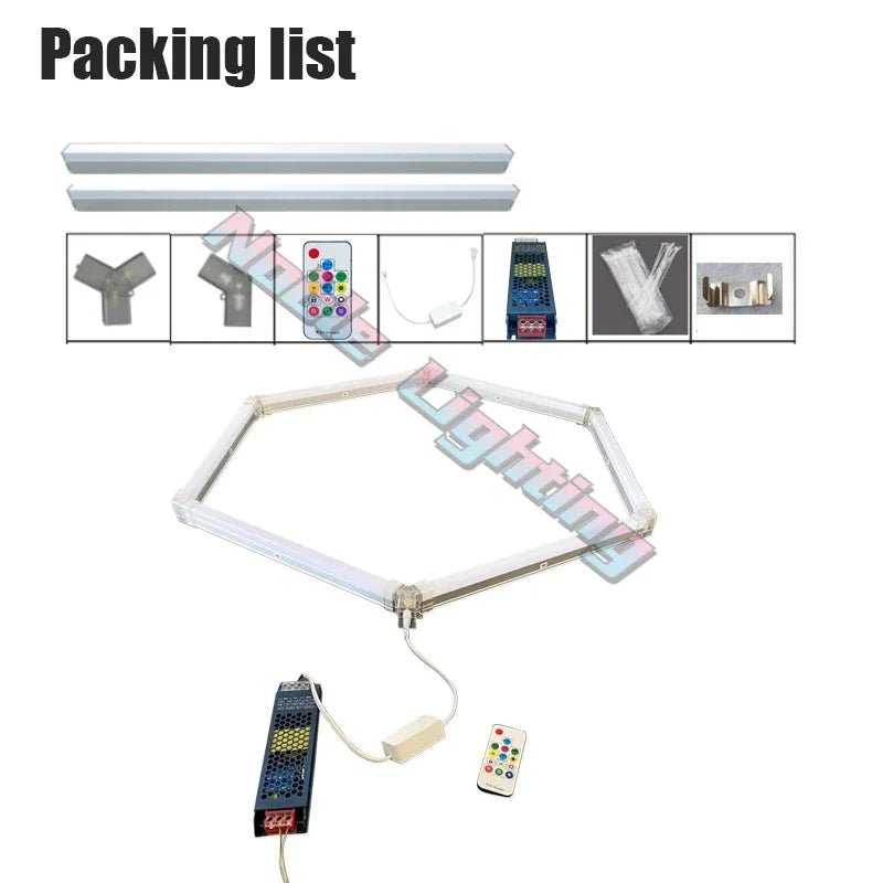 Afralia™ Hexagon Lighting: RGB Stage Light with Remote Control for DIY Effects