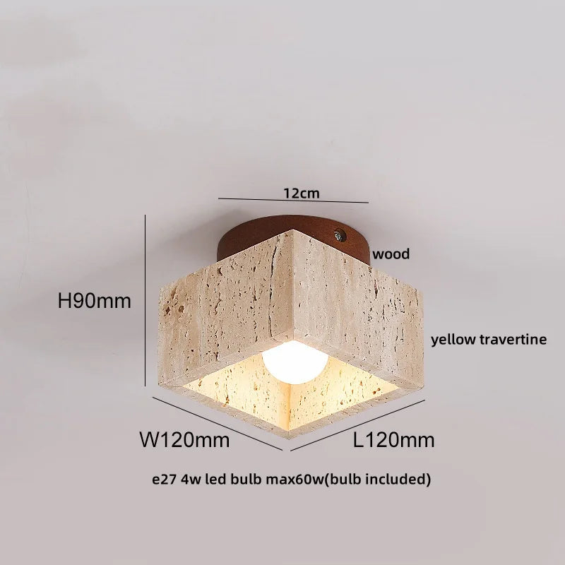 Afralia™ White Glass LED Ceiling Light Fixture Stone Base Plafond Lamp