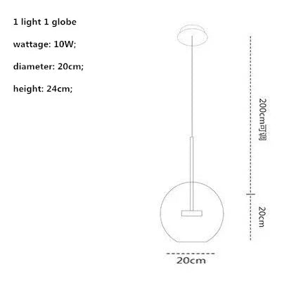 Afralia™ Modern Clear Glass Globe LED Pendant Light - Micky Copper Hanging Lamp