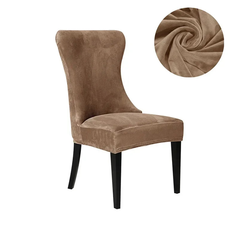 Afralia™ Velvet Fleece High Back Chair Covers: Elegant, Armless Seat Slipcovers