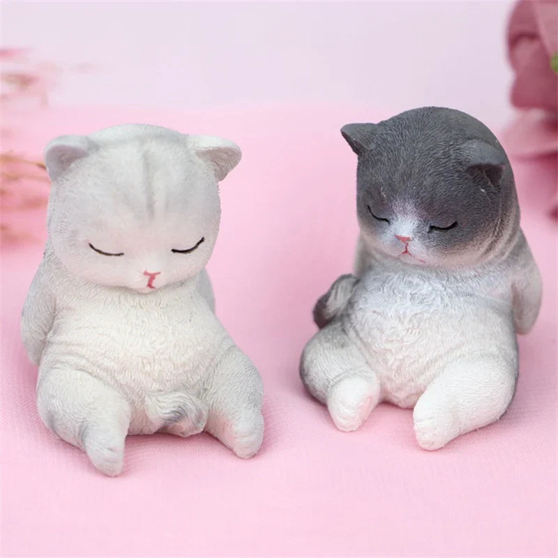 Afralia™ Mini Cat Figurines: Cute Resin Cat Dolls, Perfect Home Decor & Birthday Gifts