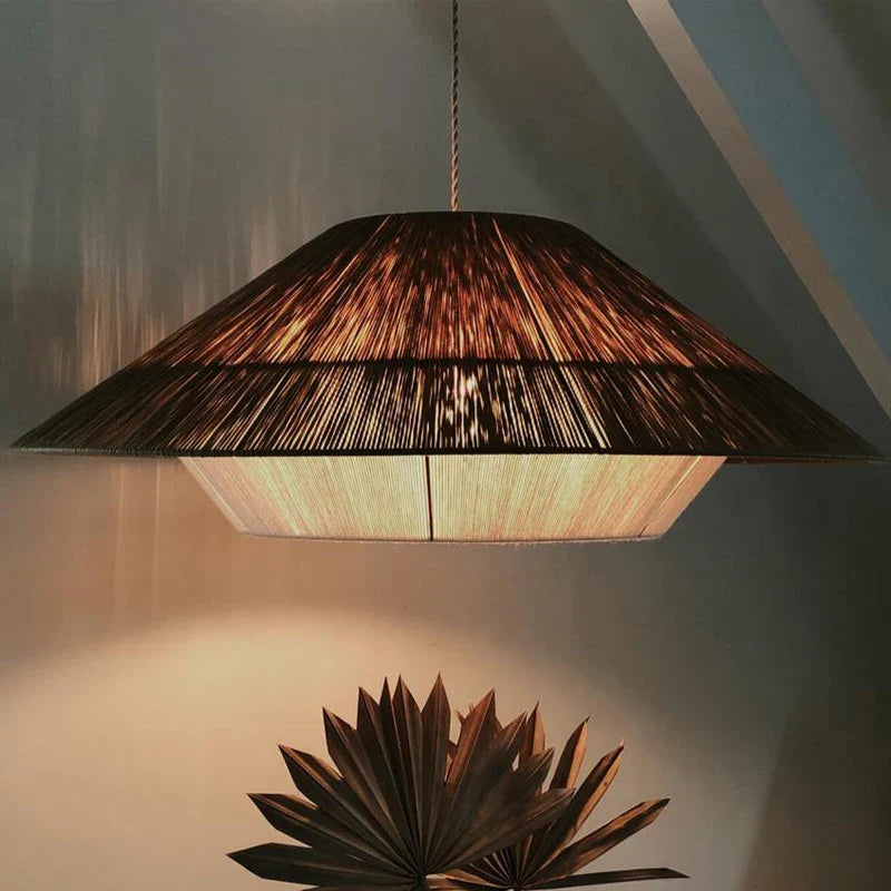 Afralia™ Rattan Hemp Rope Chandelier: Elegant LED Pendant Light for Home Decor & Kitchen