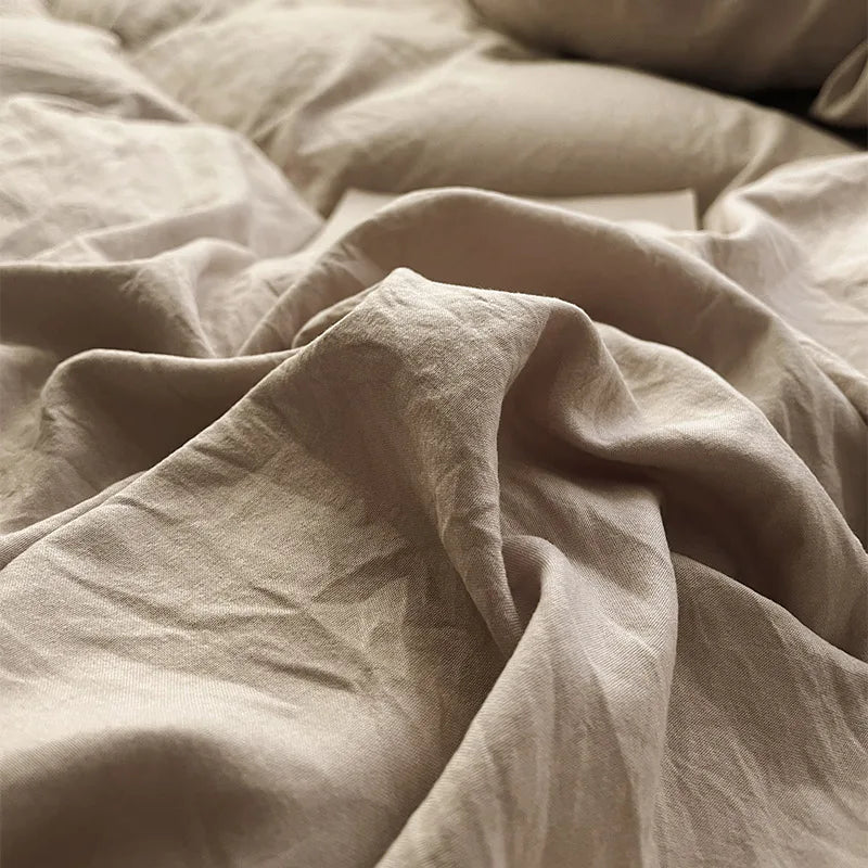 Afralia™ Korean Princess Ruffles Bedding Set - Soft Microfiber, Duvet Cover Pillowcases - All Sizes