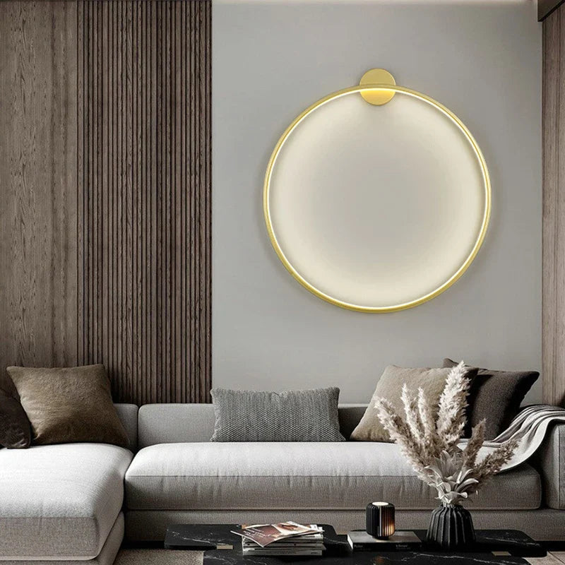 Afralia™ Gold Black Ring LED Wall Light Living Room Bedroom Lamp Seconce