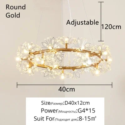 Afralia™ Crystal Bionic Petals Chandelier for Living Dining Bedroom Hall Hotel Decor