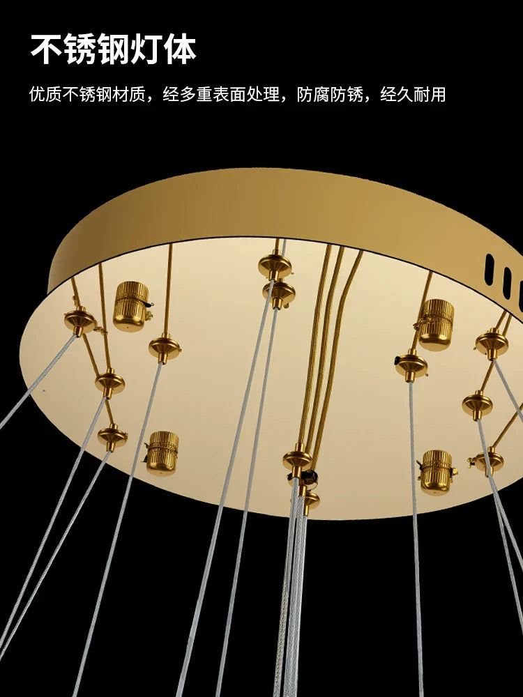 Afralia™ Luxury Crystal Pendant Chandelier - Modern Nordic LED Indoor Lighting Fixture