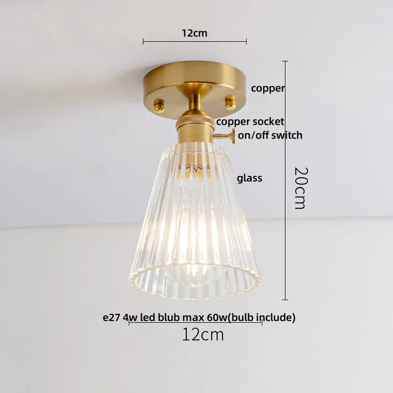 Afralia™ Modern Wood Glass LED Ceiling Light Fixture for Home Lighting