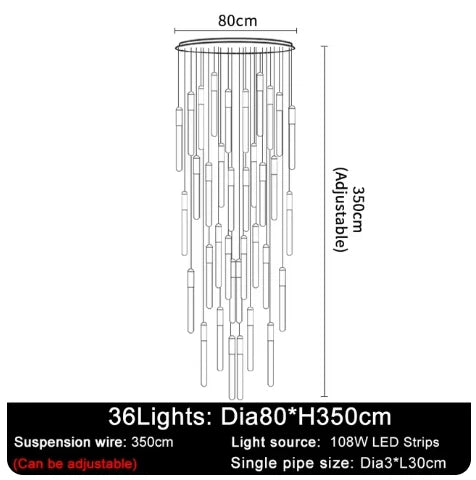 Afralia™ LED Chandelier: Modern Staircase & Kitchen Pendant Light for Home Decoration