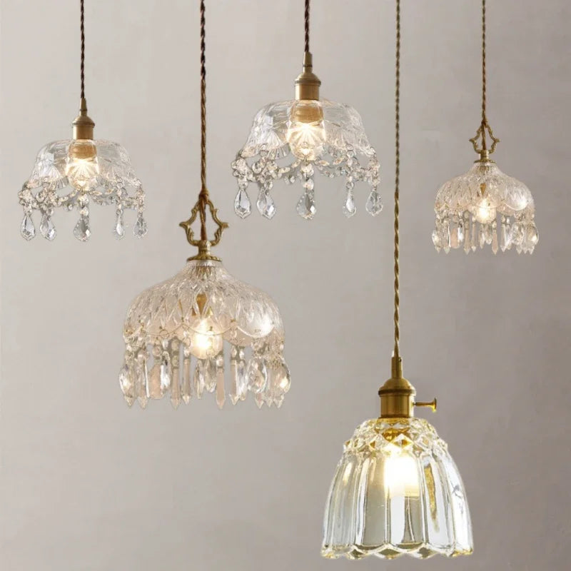 Afralia™ Crystal Pendant Lamp for Bedroom, Dining Room, Kitchen - Nordic Luxury Vintage Lighting