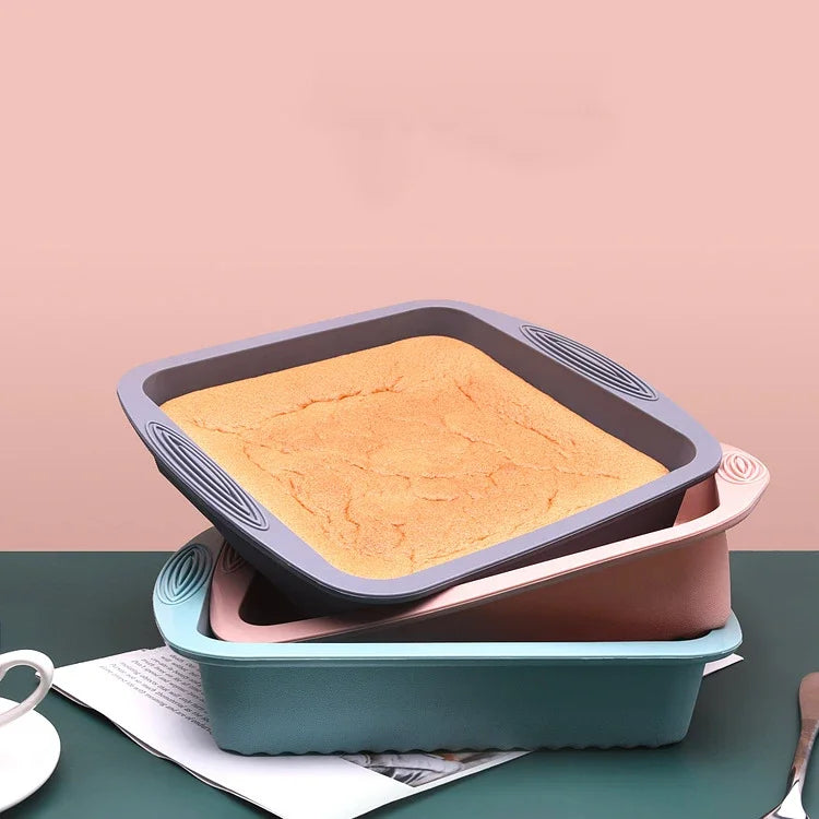Afralia™ Silicone Square Cake Pan Mold Non-Stick Baking Tool Heat Resistant Bread Mould