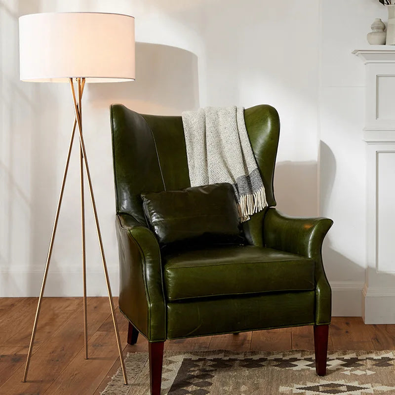 Afralia™ Nordic Gold LED Tripod Floor Lamp for Modern Living Room Lighting