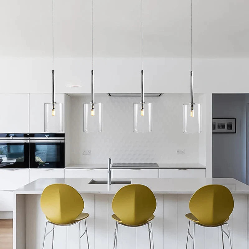 Afralia™ Nordic Glass Chandelier Warm White LED Hanging Lamp for Living Room & Kitchen.