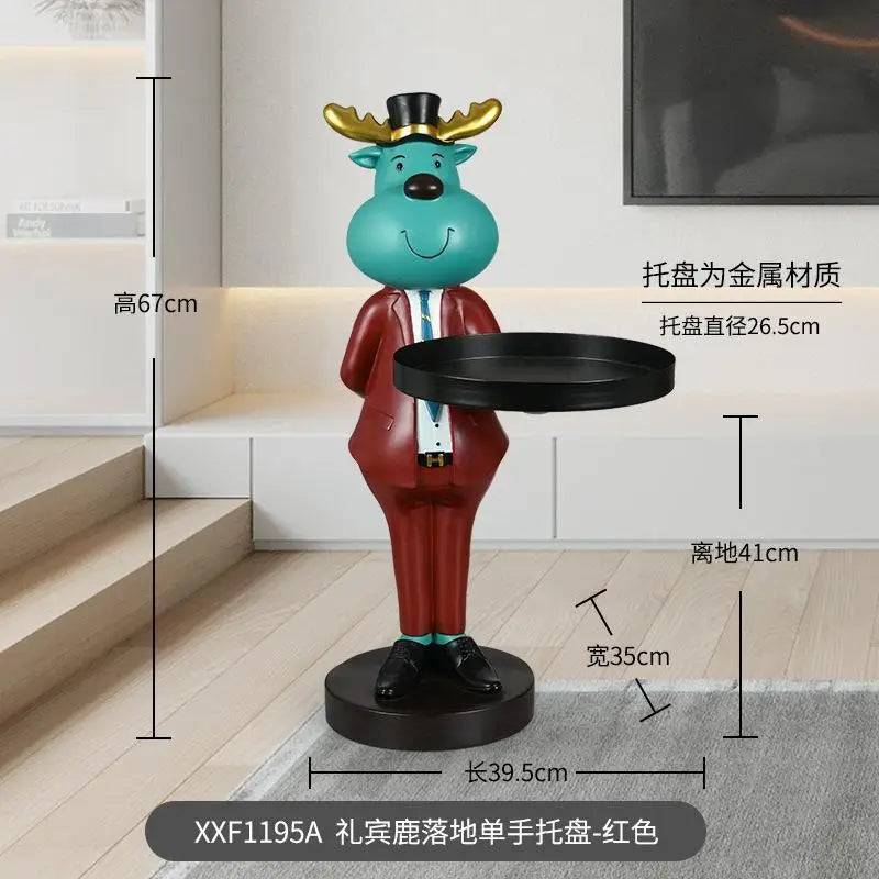 Afralia™ Deer Landing Tray Ornament: Elegant Home Decor for Living Room, Entrance, or Housewarming Gift
