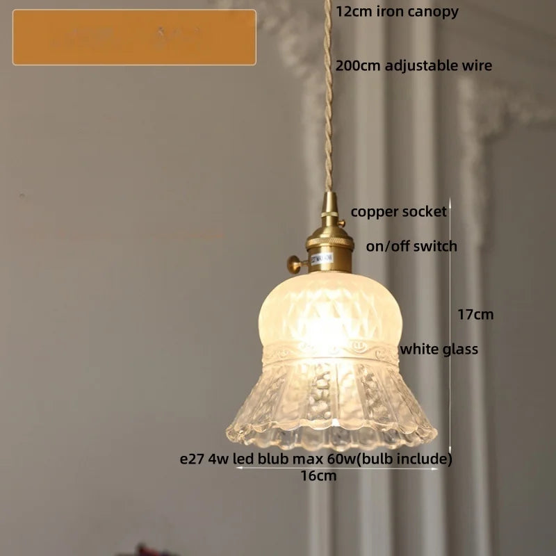Afralia™ Amber Glass LED Pendant Light Fixture Modern Home Lighting Plafond Lamp